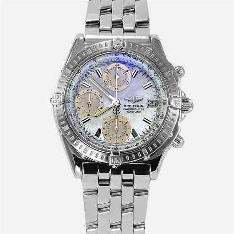 breitling chronomat a13352 blue|breitling mother of pearl.